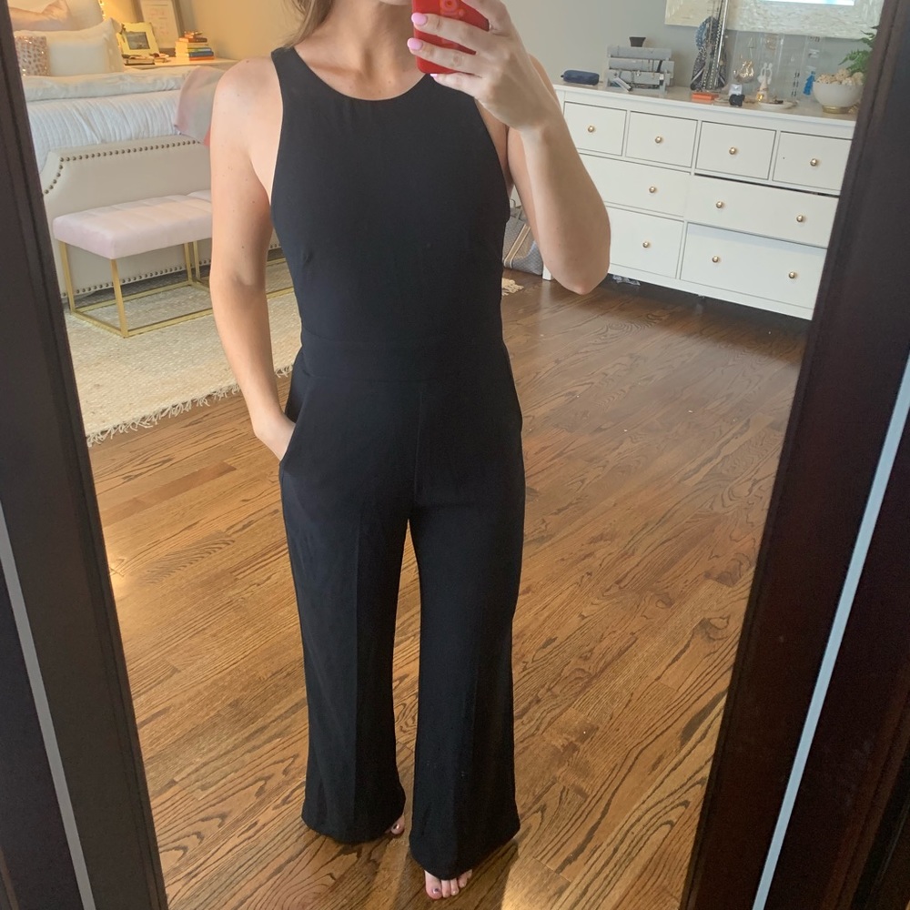 Black wide legged jumpsuit
